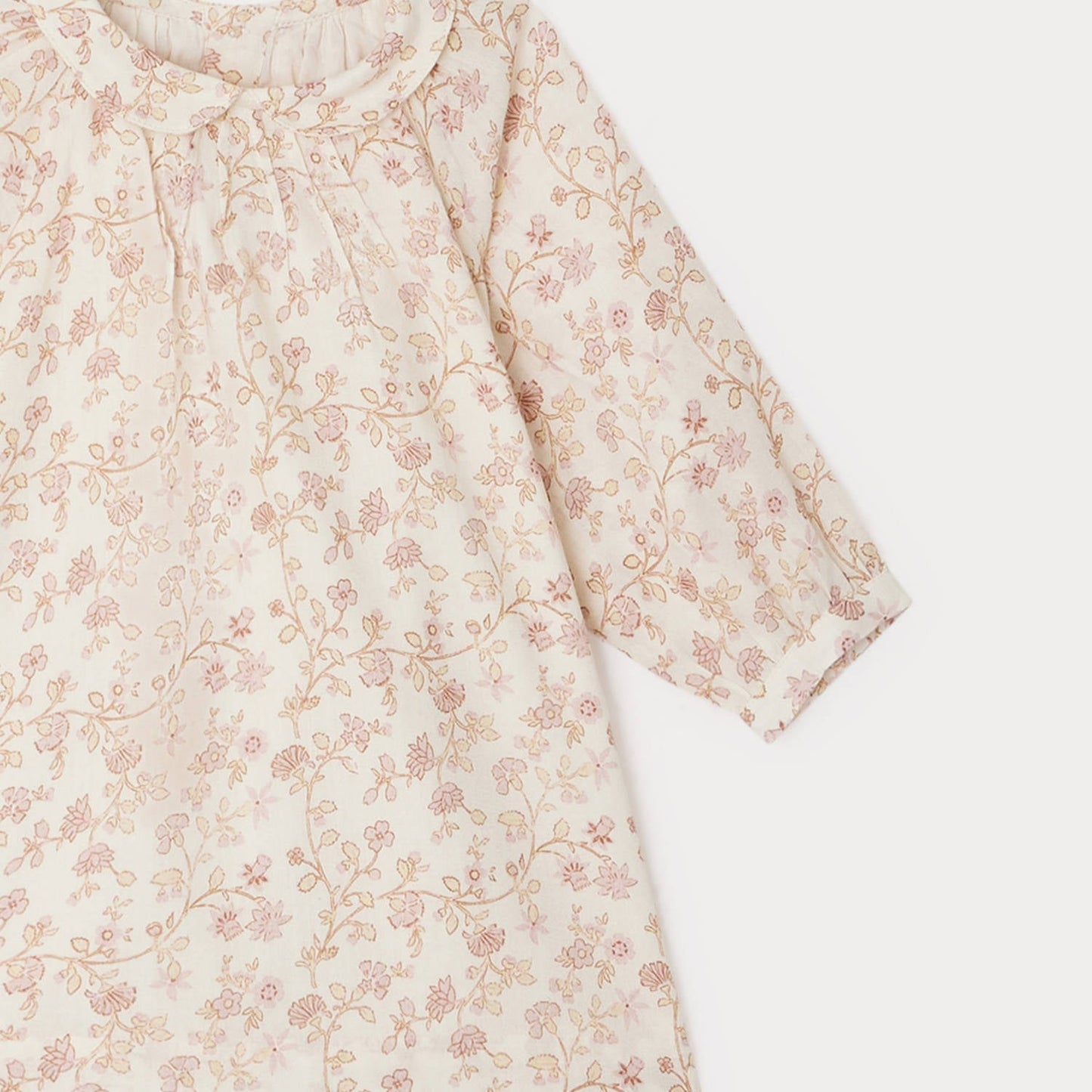 女婴浅粉色碎花连衣裙