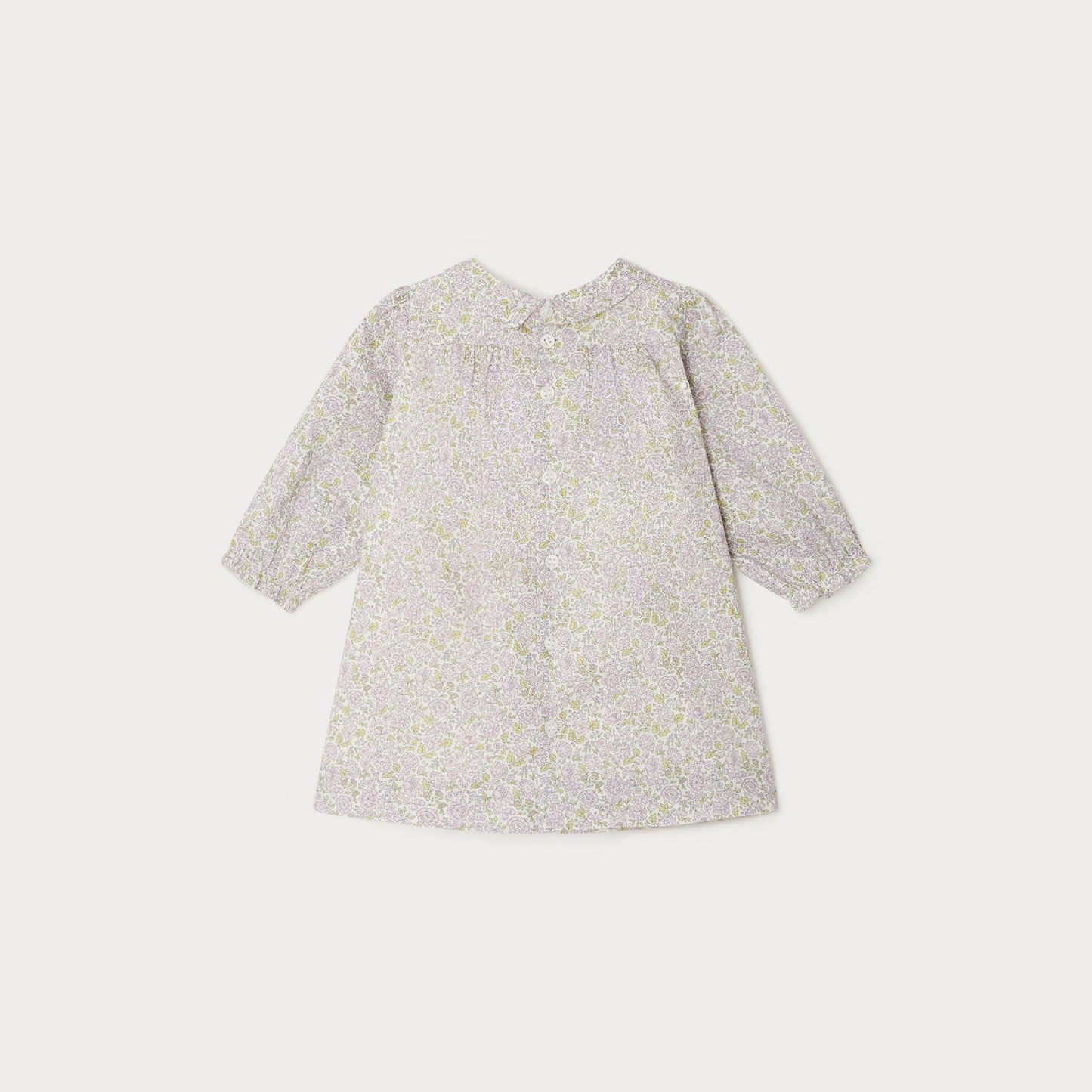 女婴浅粉色碎花连衣裙