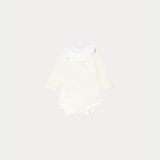 女婴白色棉连体衣