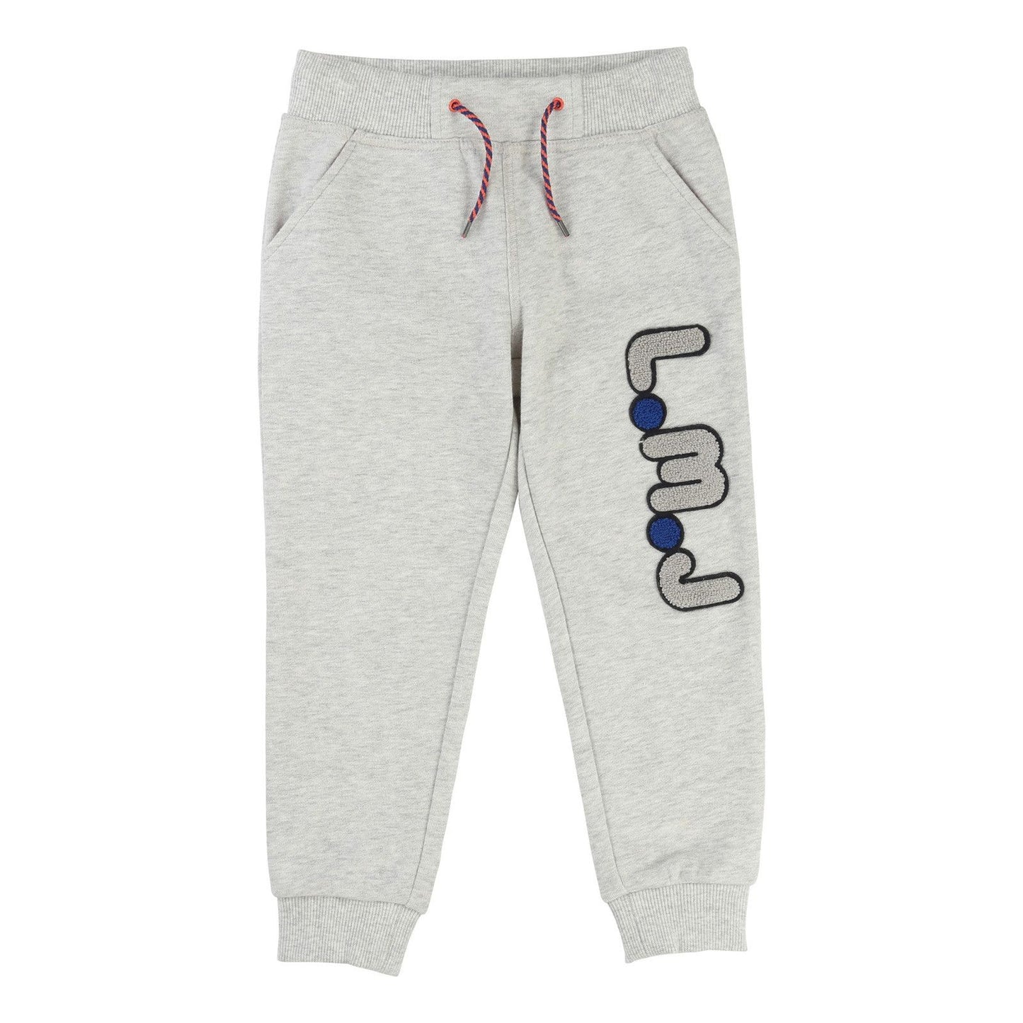 Boys Grey Tracksuit Trousers With Patch Brand Logo