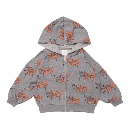 儿童灰色拉链上衣