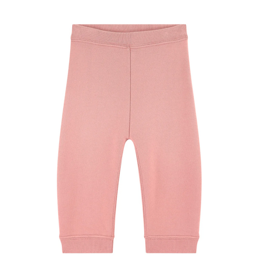 女婴暗粉色棉运动裤