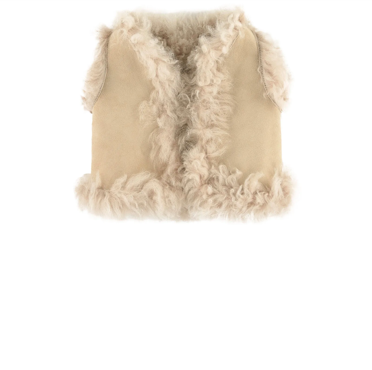 Baby Girls Natural Lamb Skin Waistcoat