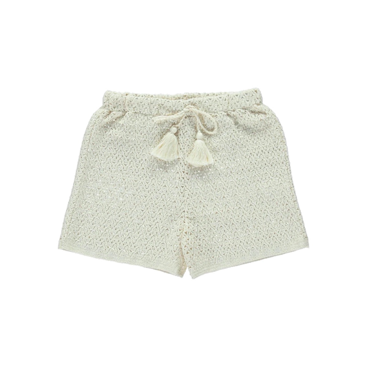 女童白色棉短裤