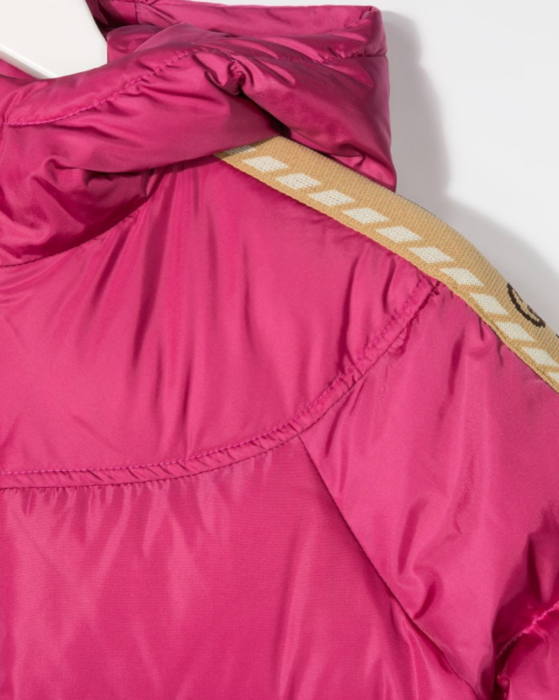 Girls Pink GG Padded Down Coat