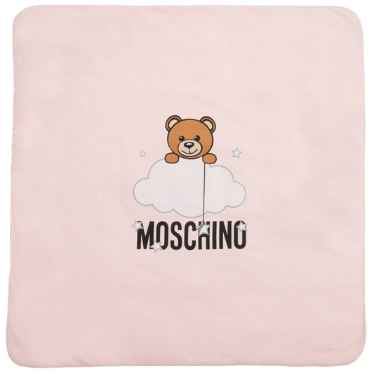 Babies Light Pink Teddy Bear Cotton Blanket