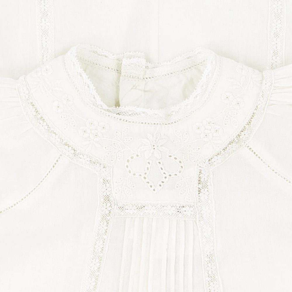 Baby Girls Off White Cotton Romper