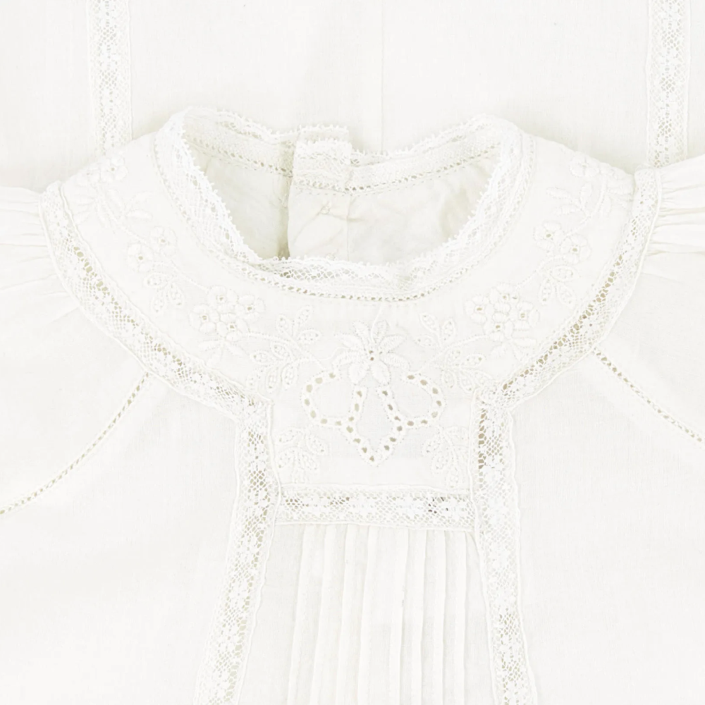 Baby Girls Off White Cotton Romper