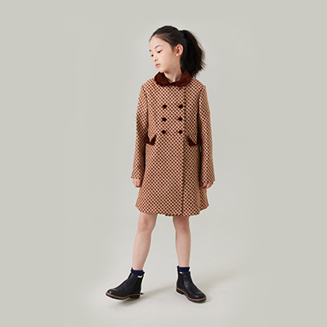 Girls Brown GG Coat