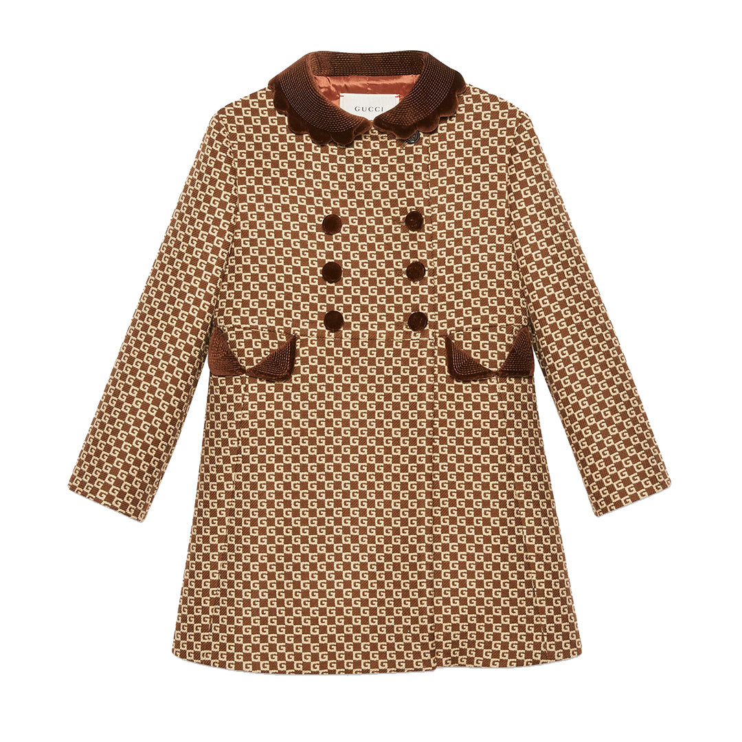 Girls Brown GG Coat