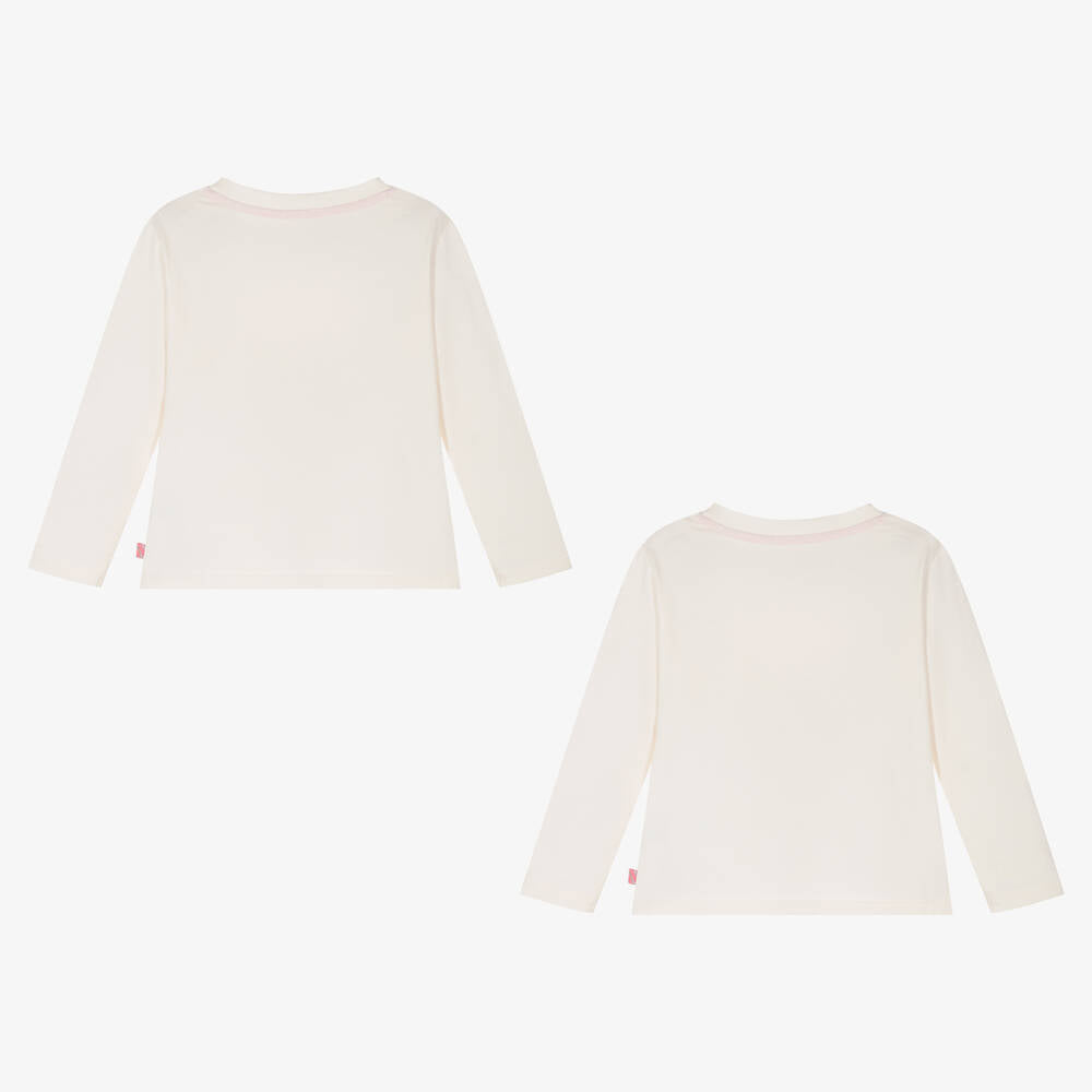 女童白色Logo棉T恤套装(2件)