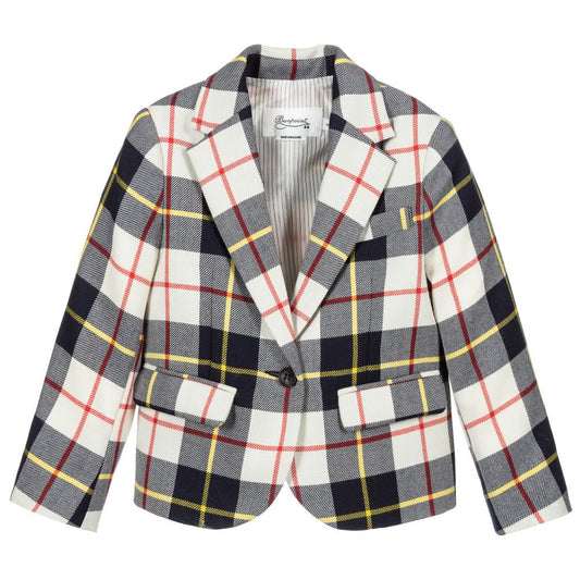 Boys & Girls Navy Check Jacket