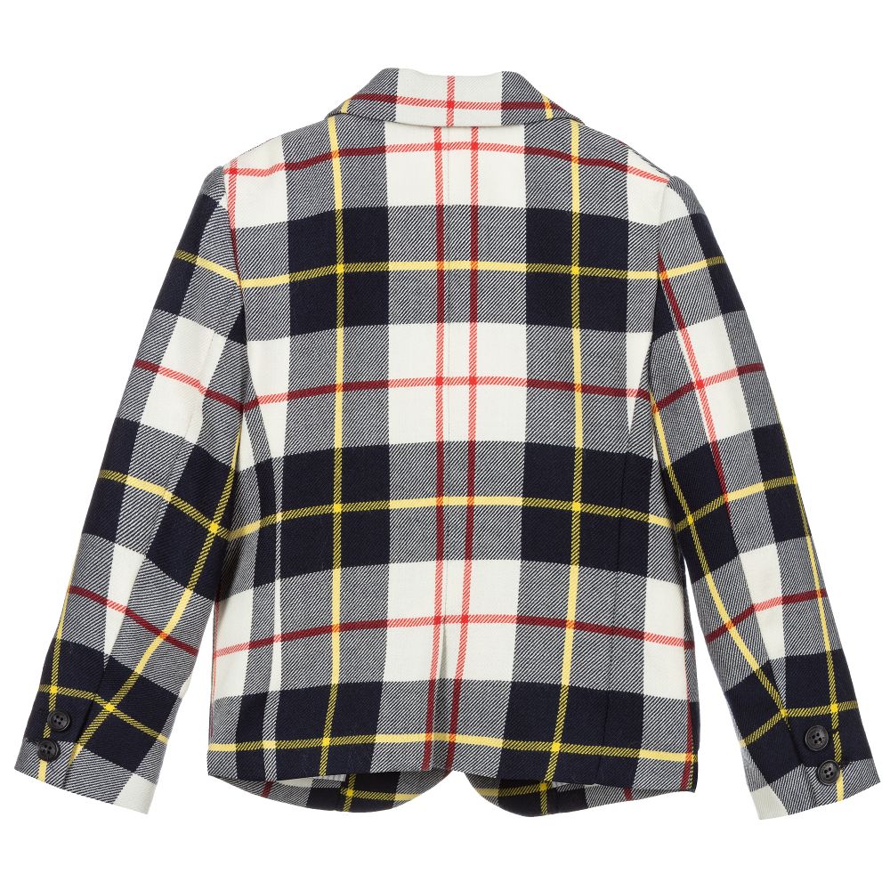 Boys & Girls Navy Check Jacket