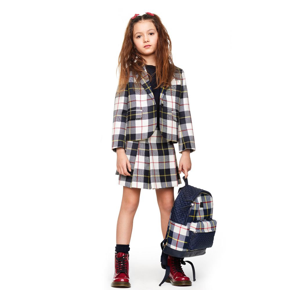 Boys & Girls Navy Check Jacket