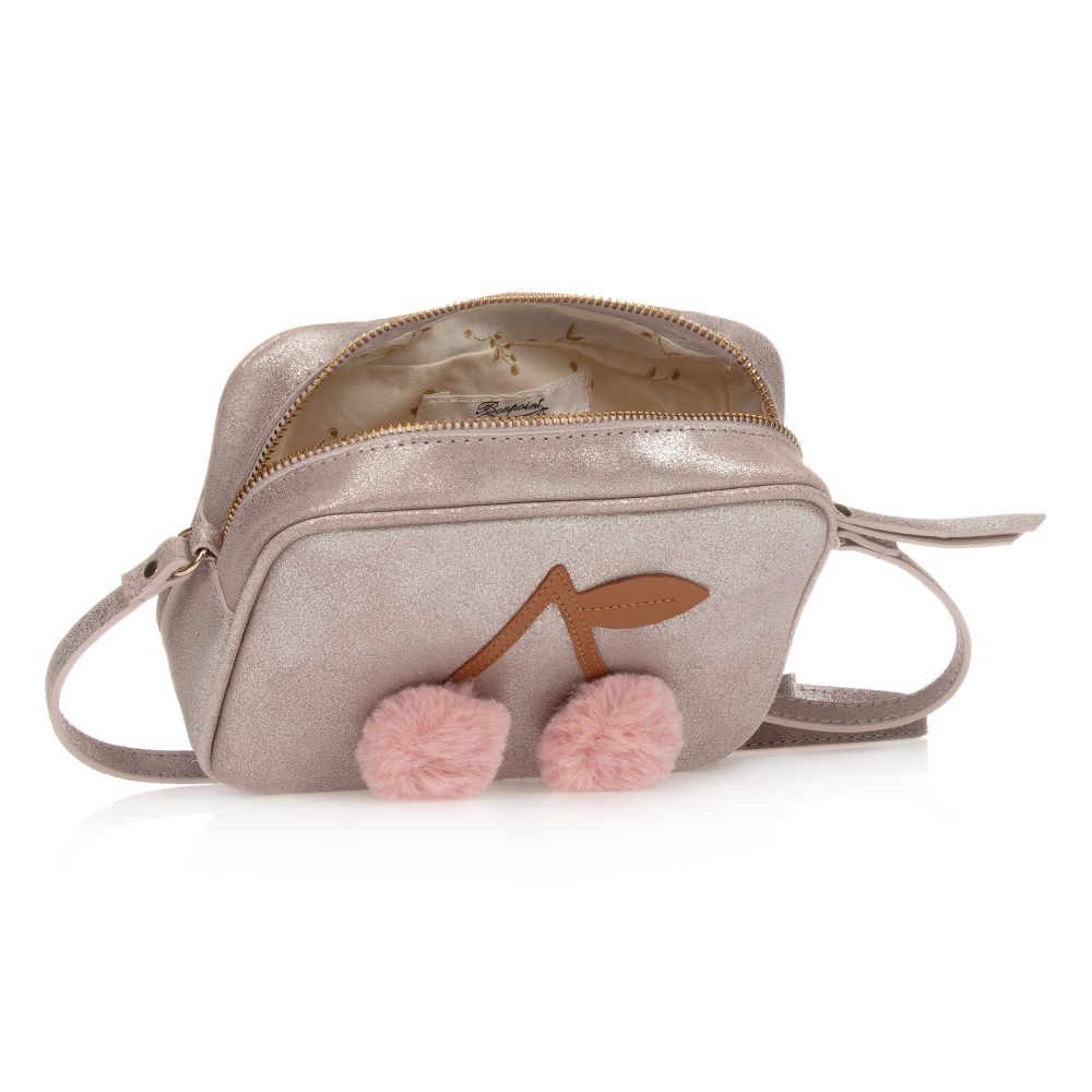 Girls Silver Cherry Bag