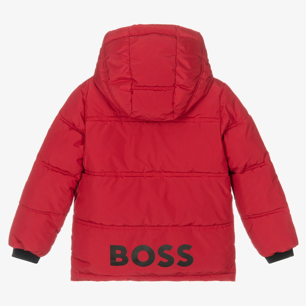 男童红色Logo棉服