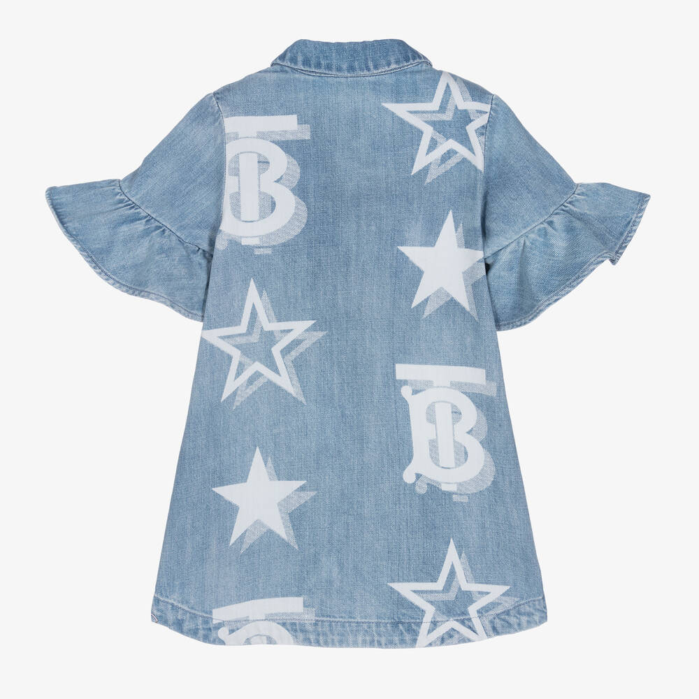 女童浅蓝色Logo牛仔连衣裙