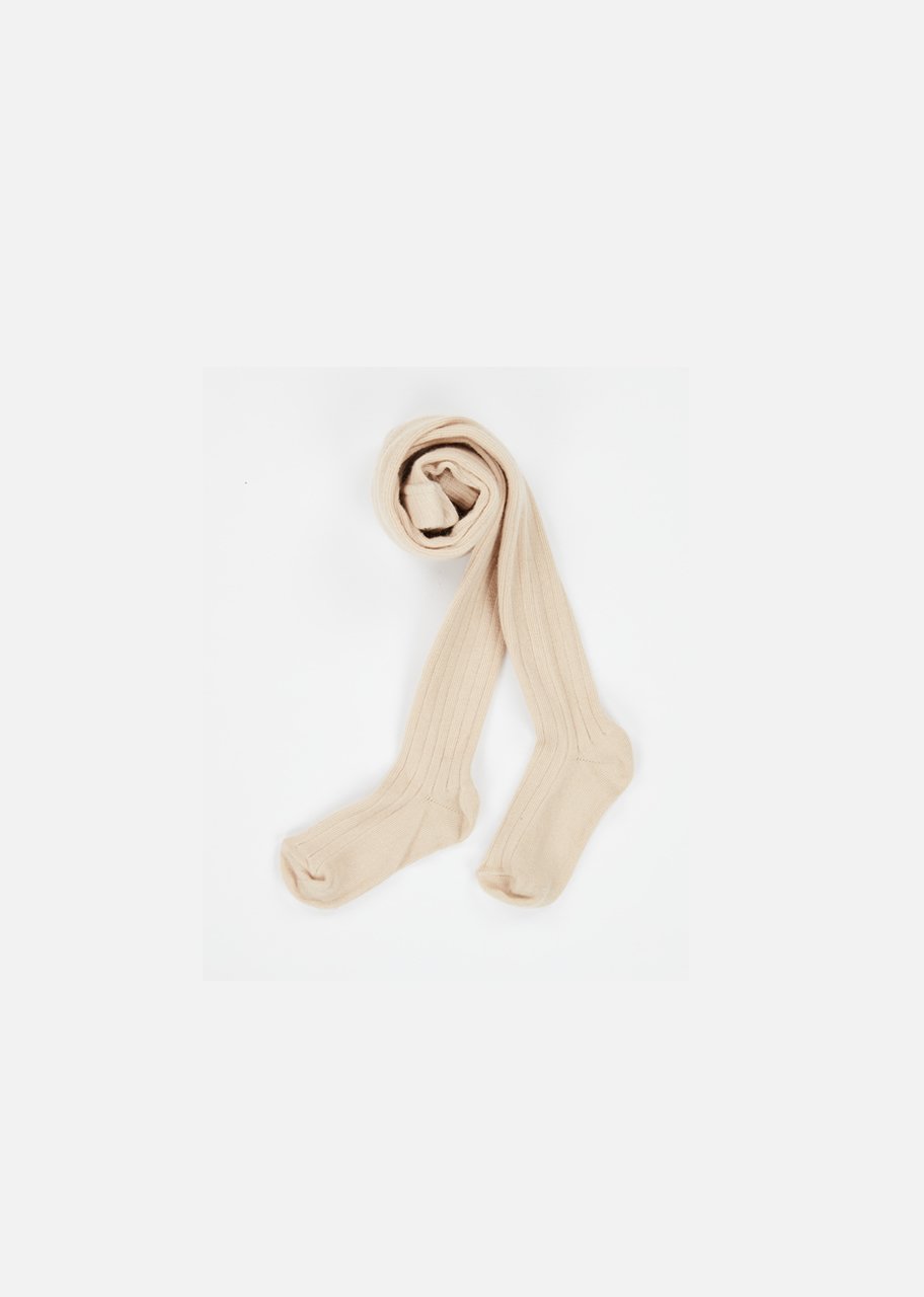 Girls Ecru Rib Tights