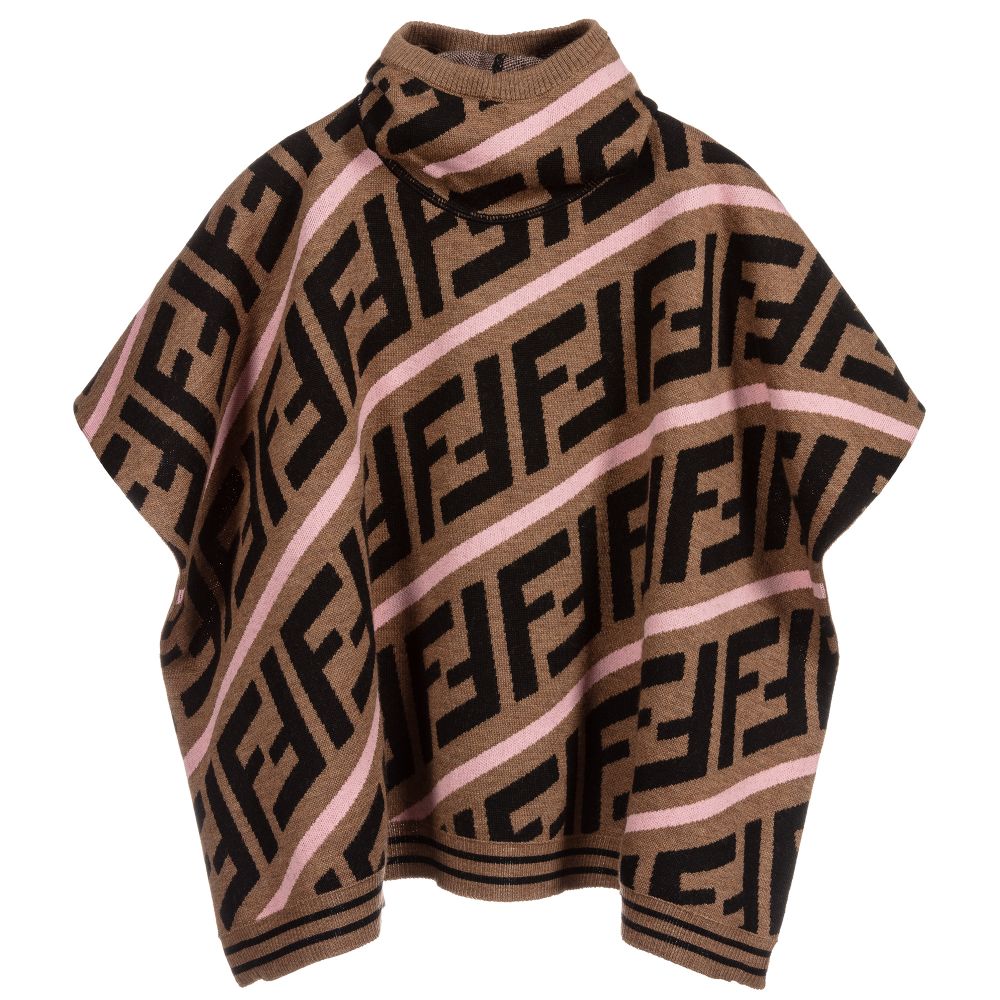 Girls Beige FF Cape