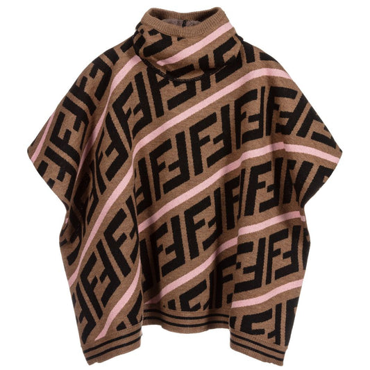 Girls Beige FF Cape