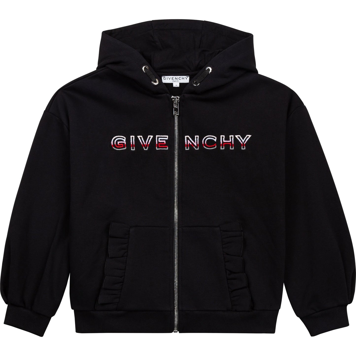 Boys & Girls Black Hooded Zip-Up Top