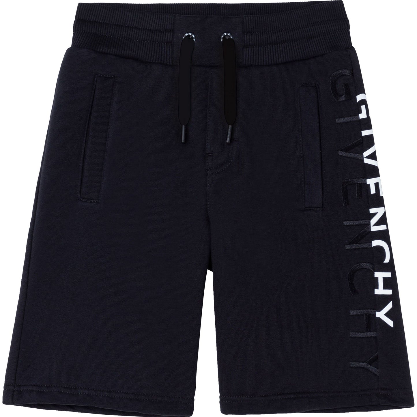 Boys Navy Logo Cotton Shorts