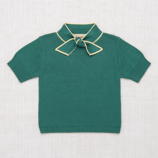 Girls Green Pima Cotton Sweater