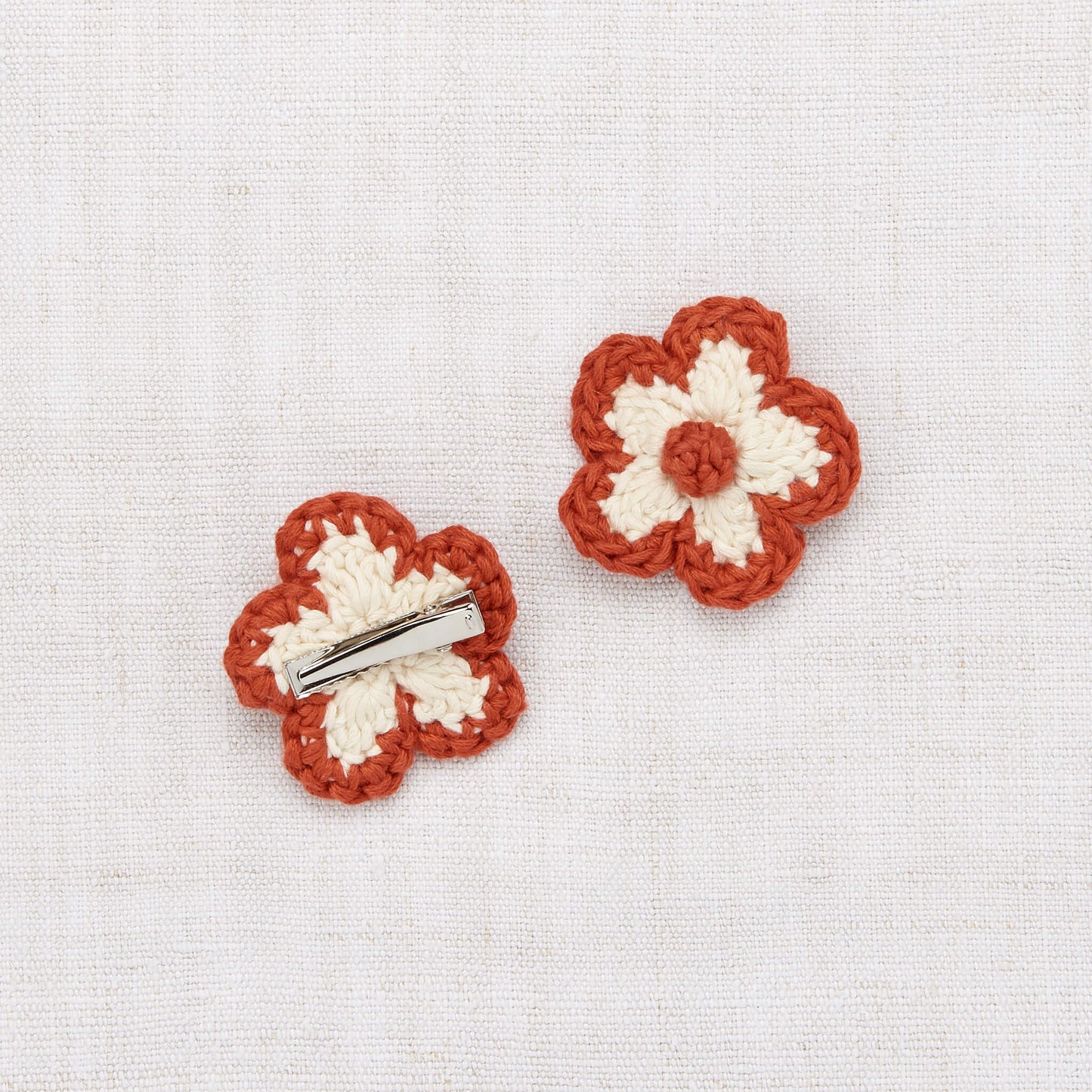 Girls Red Flower Hair Clips