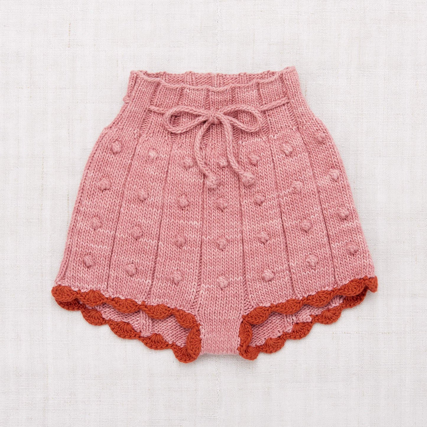 Girls Pink Popcorn Pima Cotton Shorts