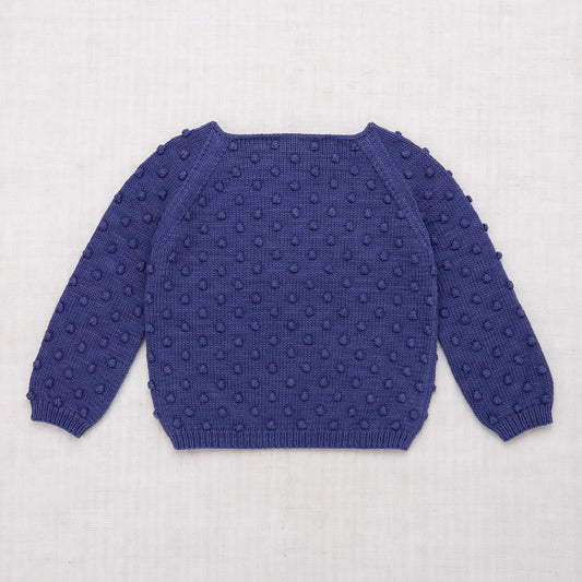 Girls Blue Popcorn Pima Cotton Sweater
