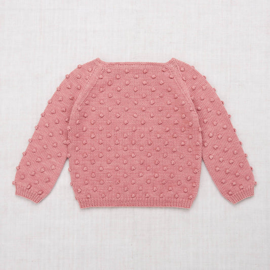 Girls Pink Popcorn Pima Cotton Sweater