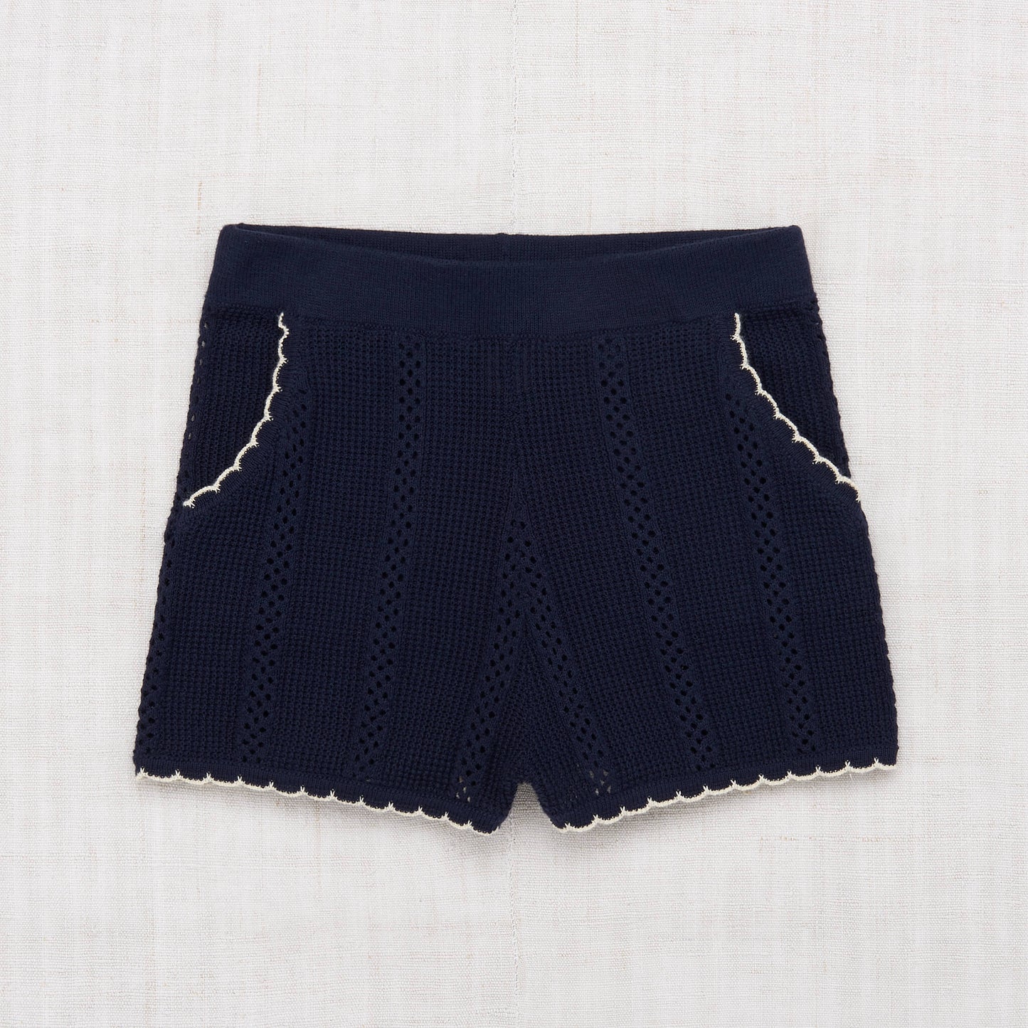Girls Dark Blue Pima Cotton Shorts