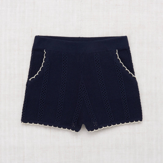 Girls Dark Blue Pima Cotton Shorts