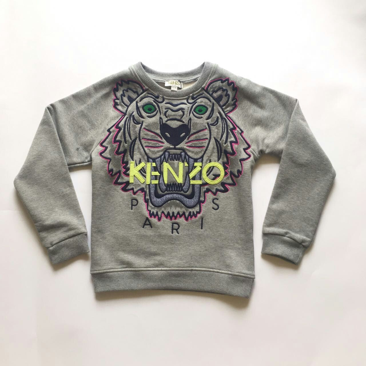 Boys Grey Tiger Embroidered Sweatshirt