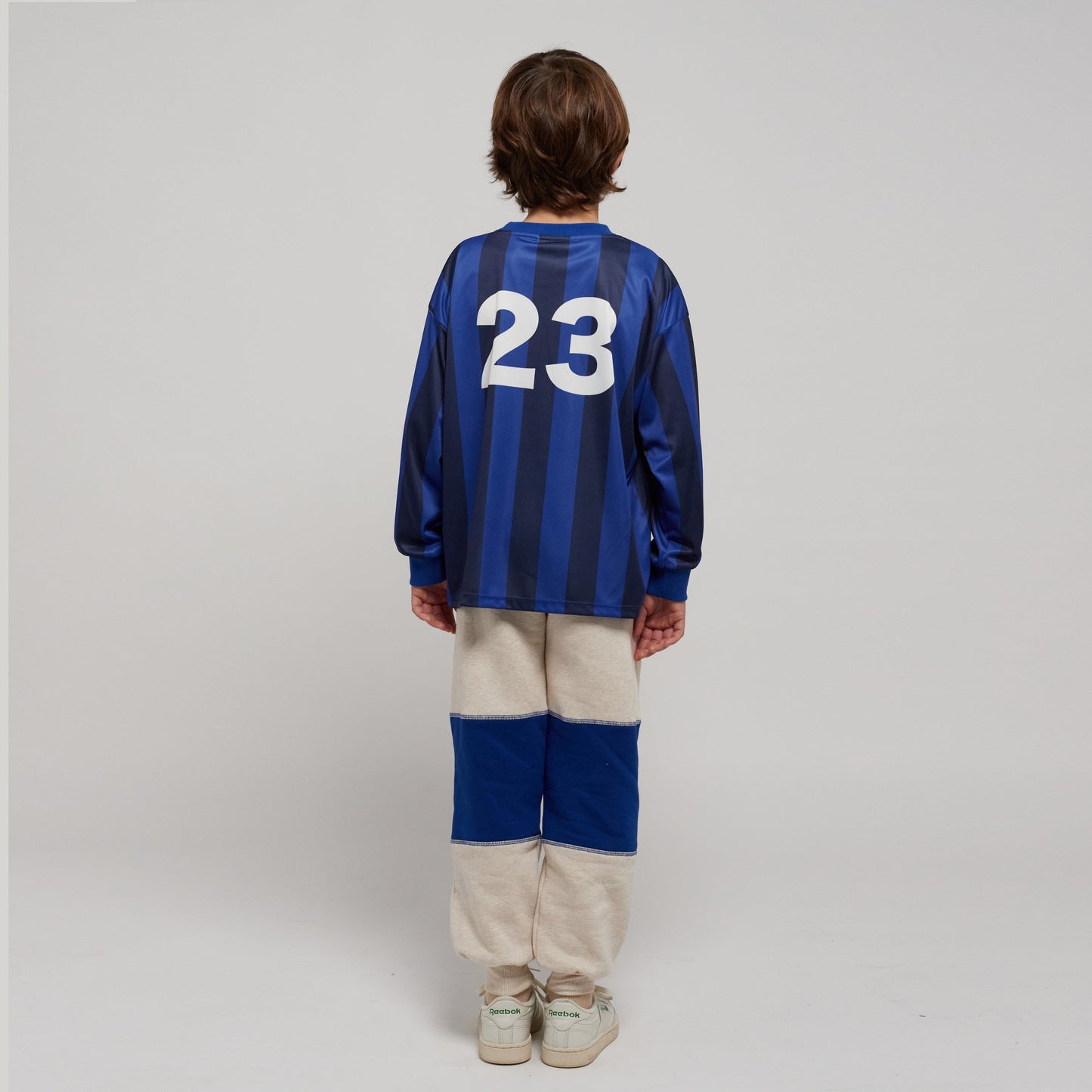 儿童蓝色条纹运动T恤