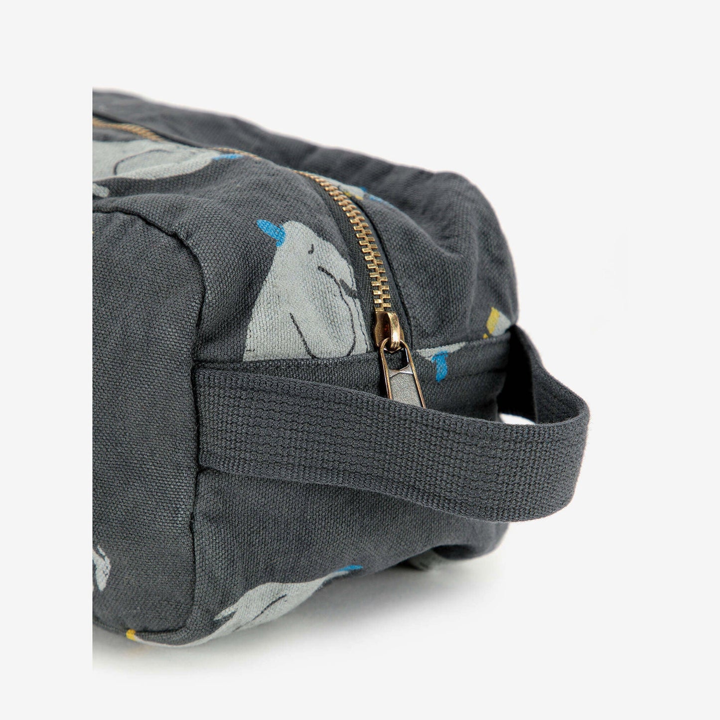 儿童深灰色印花手拎包