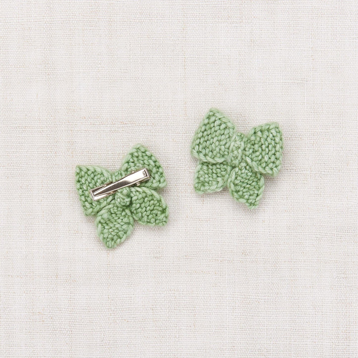 女童浅绿色蝴蝶结发夹