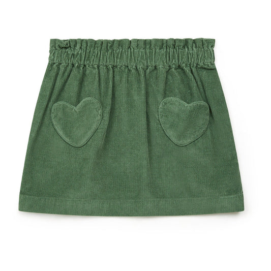 女童绿色灯芯绒短裙