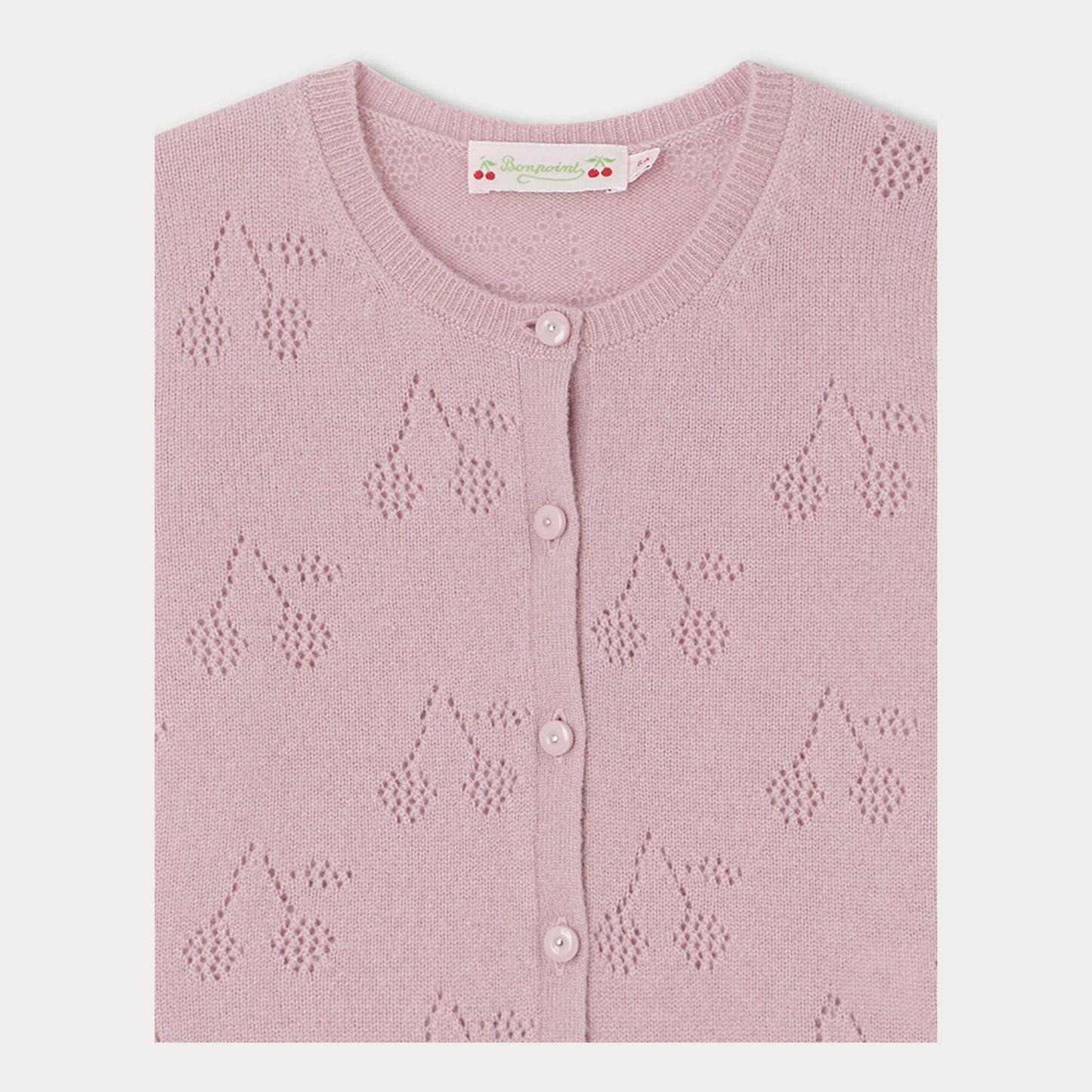 女童紫色Logo羊绒开衫