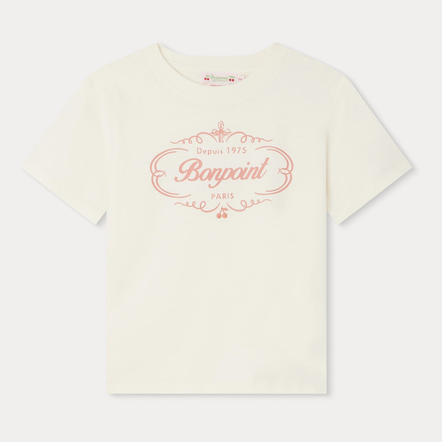 女童白色Logo棉T恤