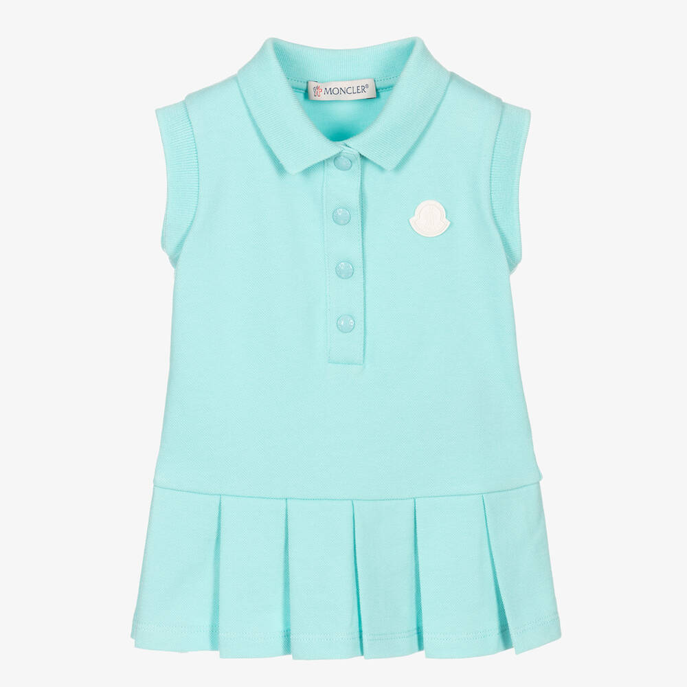 女婴浅蓝色Logo棉连衣裙