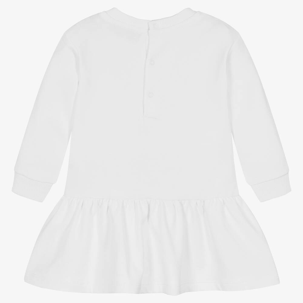 女婴白色印花棉连衣裙