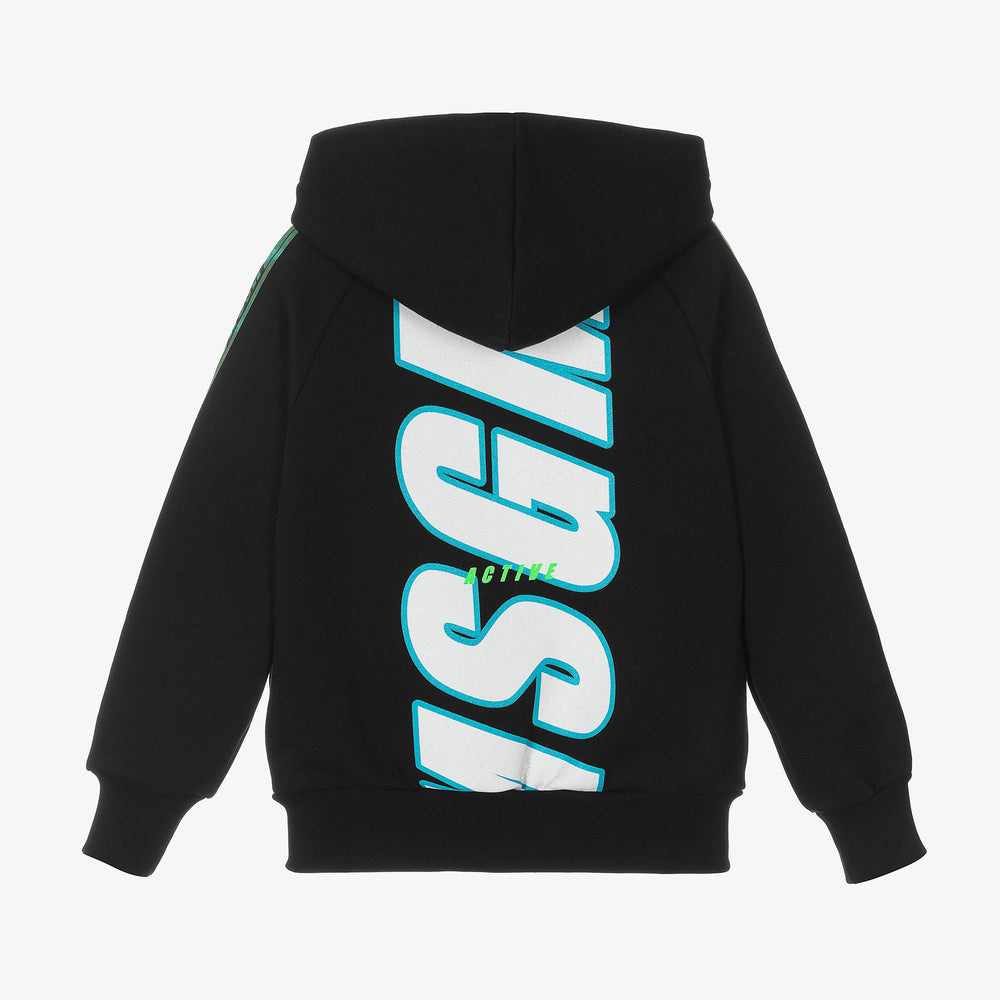 男童黑色Logo拉链上衣