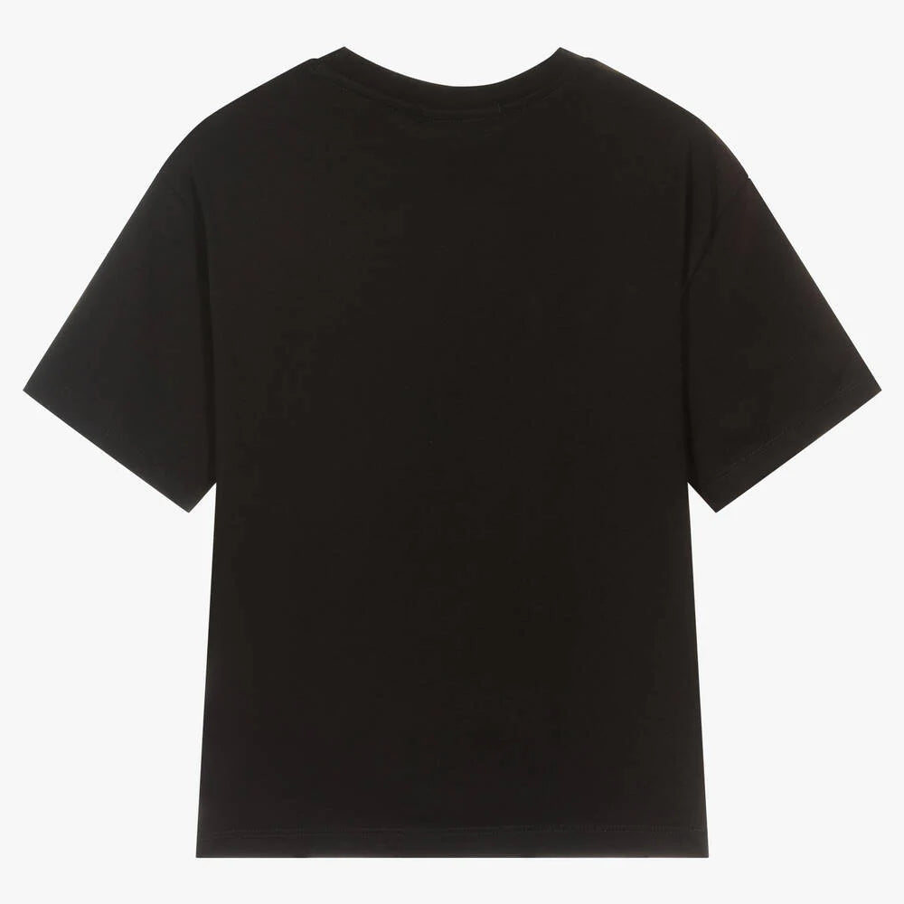 女童黑色Logo棉T恤