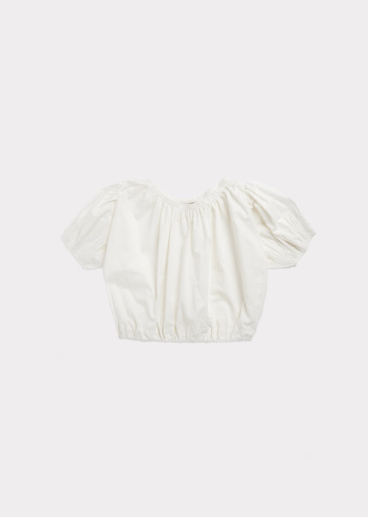 女童白色棉上衣