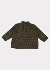 Boys & Girls Gingham Moss Check Raven Shirt