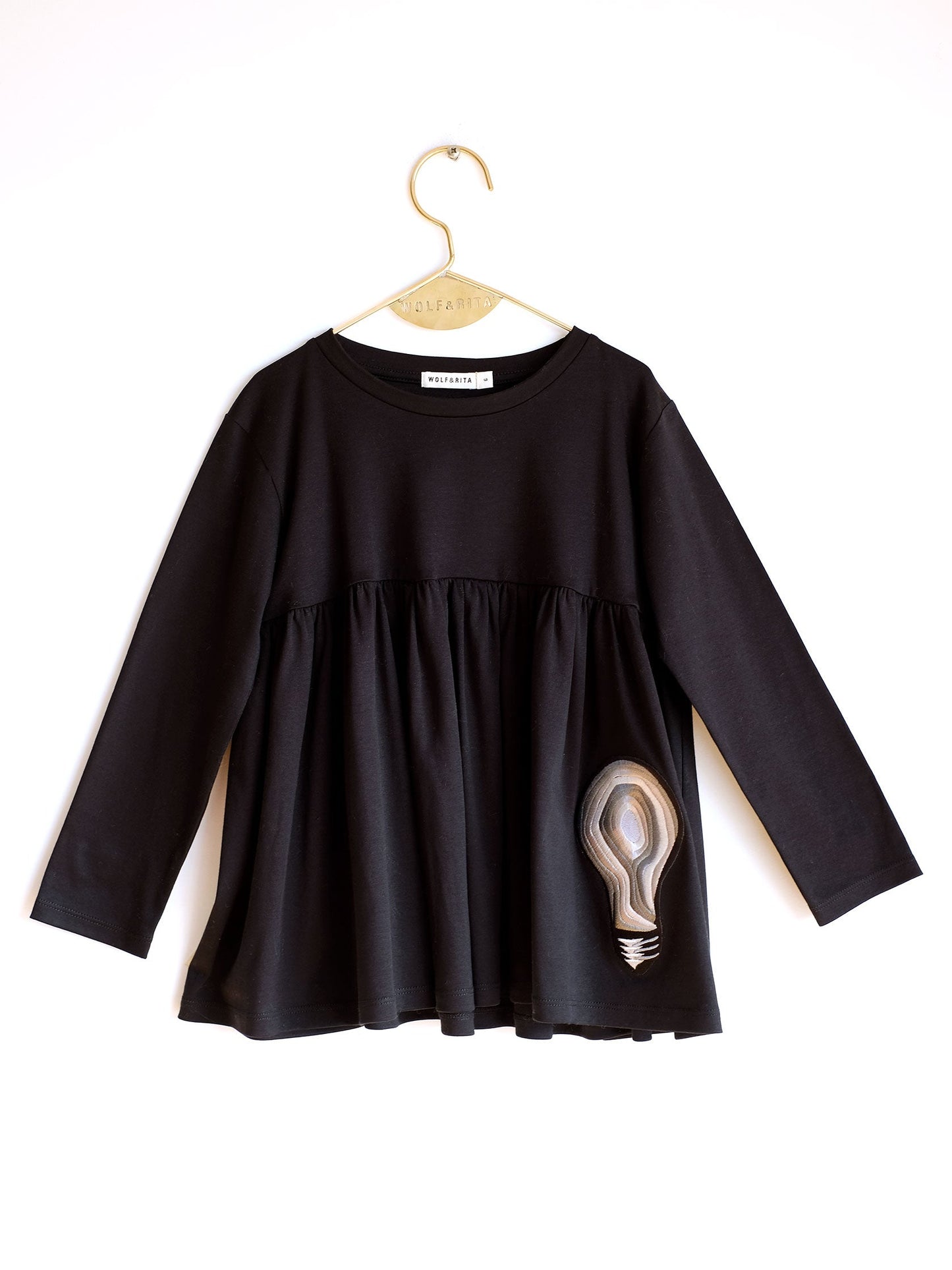 Girls Black 鈥淩OSA鈥? Cotton Top