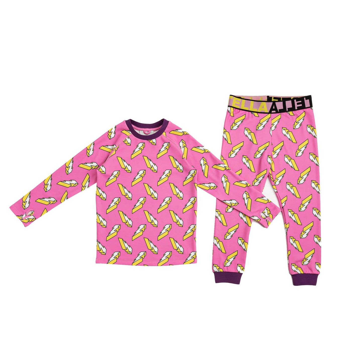 Girls Pink Lightning Ski Tracksuit