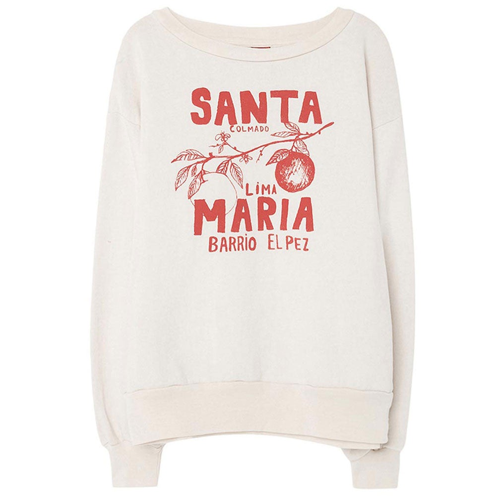 Girls White "Santa Maria" Sweatshirt