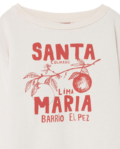 Girls White "Santa Maria" Sweatshirt